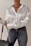 Oversize Satin Shirt White - 5