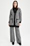 Relax Fit Square Patterned Wide Leg Palazzo Knitwear Trousers - 2
