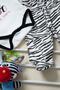 Unisex Baby White Zebra Bodysuit Set of 3 - 4