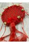 Red Bridal Bridesmaid Tambourine Lace 3D Decorated, Wedding Henna Circumcision Bride to Be - 2