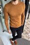 Slim-Fit Crew Neck Tobacco Knitwear Sweater