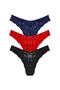 3-Piece Full Lace Brazilian Women's Panties
