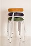 3 Pieces Erasable Fabric Colored White Profile Stool Octopus Stool Kitchen Stool Iron Stool