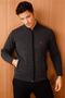 Men's Pique Woven Zippered Pocket Knitwear Coat Dark Smoked - 5