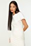 White Fitted/Fitted Flounce Lined Midi Woven Dress TWOSS20EL1342 - 6
