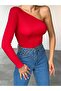 Women's One Shoulder Camisole Crop Red Blouse - 3
