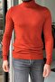 Slim-Fit Turtleneck Orange Knitwear Sweater - 4