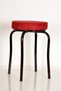 3 Pcs Red Erasable Fabric Burgundy Profile Octopus Stool Metal Stool Kitchen Stool
