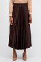 Women's Brown Colored Elastic Waist Pleated Skirt - 3