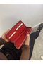 Genuine Leather Unisex Red Wallet with Phone and Pen Compartment - 3