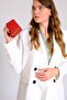 Women's 6 Card + 1 ID Compartment Embossed Printed Vegan Wallet with Snap and Zipper Closure - 2