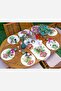 Colorful House Designed Flower Pot Drawing 6+1 Supla Runner Set - 2
