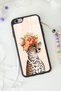 حافظة هاتف لامعة بتصميم قطة الفهد متوافقة مع هاتف Iphone 6 Plus - 6s Plus - 4