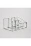 25x15x12cm Silver 6 Compartment Glass Makeup Organizer Pen Holder Desktop Organizer Brush Holder Box - 3