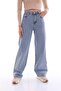 Women's Light Blue Snow Washed High Waist Palazzo Jean