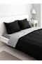 Mer-tim Cotton Ranforce Single Size 160x220 Double Sided Duvet Cover Quilt Cover Black-grey