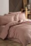 Striped Satin Double Jacquard Duvet Cover Set Milk Coffee - 3