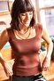 Women's Bitter Brown Thick Strap Summer Knitwear Blouse BLZ-19000853 - 3