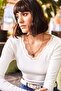 Women's Ecru Collar Lace V-Neck Camisole Knitted Blouse BLZ-19001713 - 3