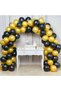 Rönesans 12 Inch 50 Pieces Metallic Gold - Pastel Black Balloon + 5 Mt Balloon Chain