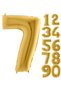 7 Years Old Number Foil Balloon Gold 100 Cm, Birthday, Birthday, Party, Special Day, Surprise, Gift