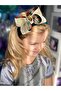 New Year Luxury Velvet Bow Crown Emerald Green with Crystal Rhinestones - 3