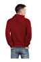 Men's Burgundy Hooded Kangaroo Pocket Sweatshirt - 4