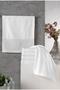 6 Pieces of 50 x 90 White Towel with Embroidered Border and Jacquard Design