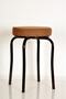 4 Pieces Brown Thai Feather Fabric Claret Red Profile Octopus Stool Metal Stool Kitchen Stool