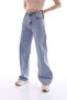 Women's Light Blue Snow Washed High Waist Palazzo Jean - 2