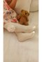 Cream Ribbed Pantyhose with Pompom for Baby Girl - Girl Pantyhose
