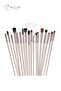 18 Pieces, Eye, Eyebrow, Professional Makeup Brush Set-Champagne Gold