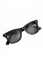 Unisex Black Matte Glass Black Shiny Bone Geometric Frame Sunglasses - 2