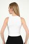 Women's White Stone Halter Neck Ribbed 2-Pack Crop Blouse - 5