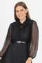 Women's Collared Belted Lace Dress with Tie-Detail Apcx41 - 5