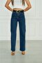 Blue High Waist Wide Leg Jean Trousers - 2