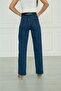 Blue High Waist Wide Leg Jean Trousers - 3