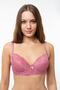 Women's Dusty Rose Underwire Supported Fully Padded Eared Lace Bra