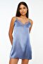 Blue Lace Rope Strap Satin Woven Nightgown Thmaw22Gc0005 - 2