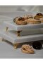 Presentation Holder Gold Set of 2 Real Marble Cake Presentation, Metal Profile Leg - 2