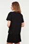 Black 100% Cotton City Printed Relaxed Fit Basic Polo Collar Knit T-Shirt TWOSS21TS3424 - 5