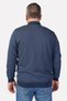 Large Size Indigo Polo Collar Zippered Cotton Men's Sweater - 4