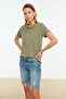 Haki-Somon %100 Pamuk Süprem Bisiklet Yaka 2'li Paket Örme T-Shirt TWOSS20TS0141 - 4
