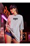 Women's Gray Antisocial Butterfly Oversize T-Shirt - 2