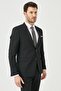 Men's Black Slim Fit Slim Fit Straight Swallow Collar Suit