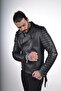 Men's Black Genuine Leather Sports Coat - 2