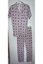 Short Sleeve Front Buttoned Patterned Pajama Set - 2