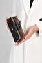 Women's Black 20 Card Capacity 2 Compartments + Coin Compartment Snap Closure Vegan Wallet