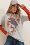 Women's Gray Crew Neck Digital Printed 100% Cotton T-Shirt ALC-X7826 - 3