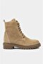 Women's Beige Genuine Suede Leather Boots & Booties Size 35-41 - 2